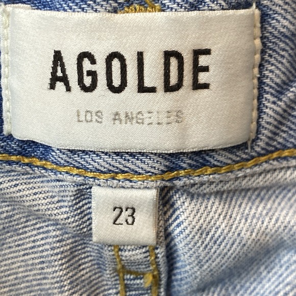 Agolde Dee Distressed Denim Shorts Womens 23 Blue Coachella Festival Hippie Chic - Picture 6 of 11